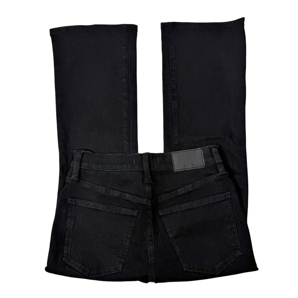 NEW Madewell Mid-Rise Kick Out Crop Jeans Womens size 25 Petite Black Rinse